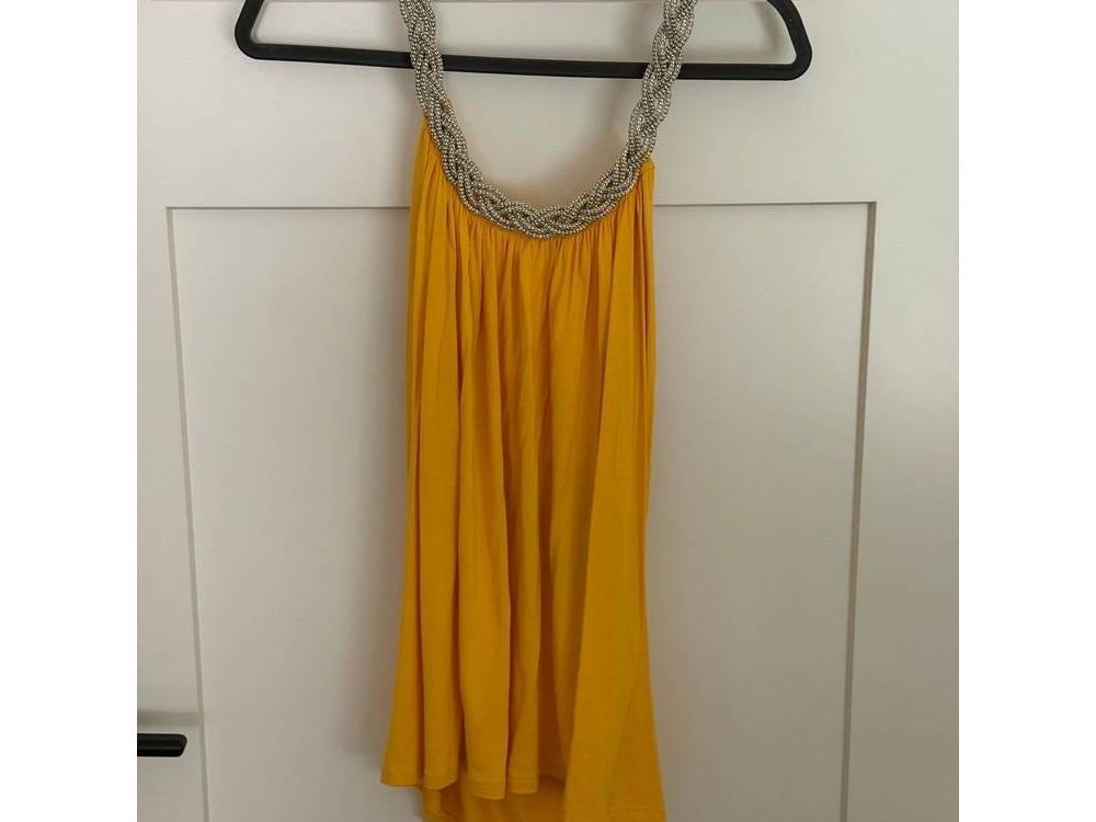 La Rambla Yellow Top With Silver Braid Size M